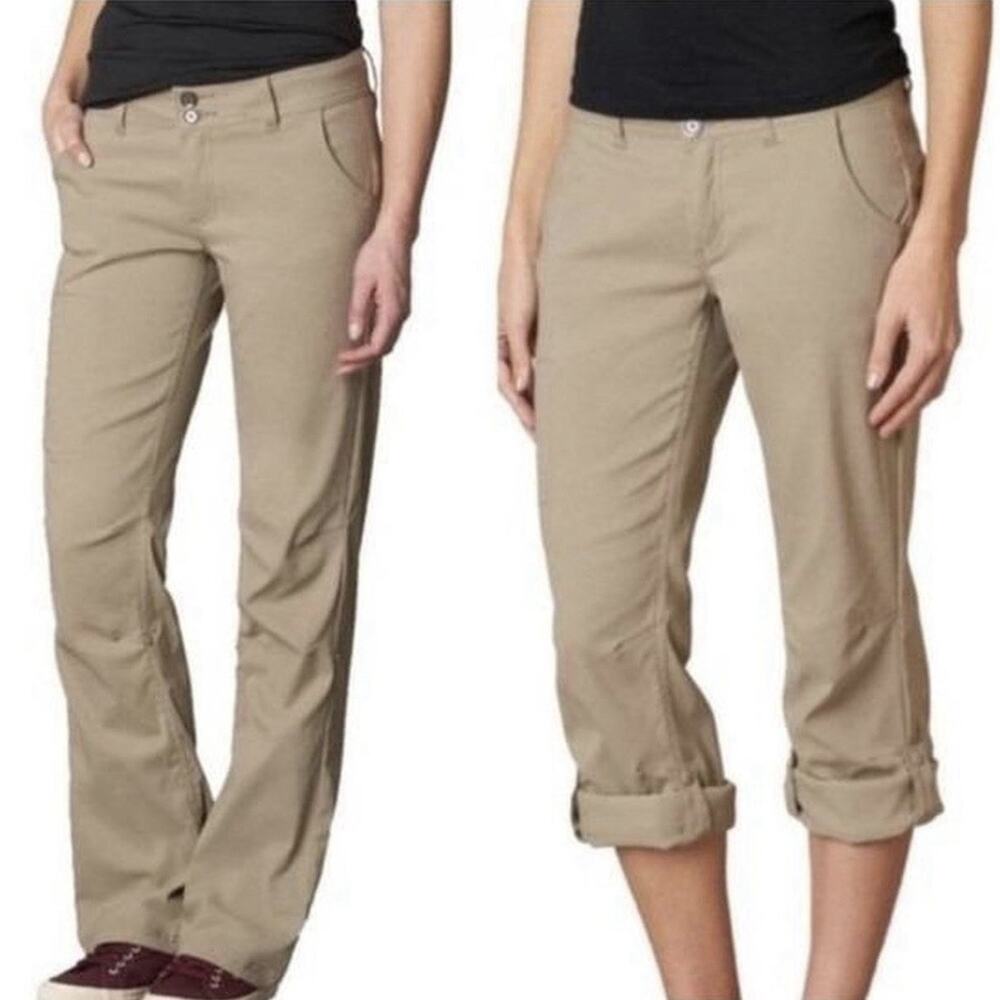 PrAna Halle Pants Womens 6 Khaki Hiking Outdoor Fishing Gorpcore Roll Up